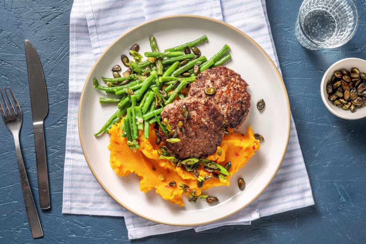 Biefstuk met zoete aardappel