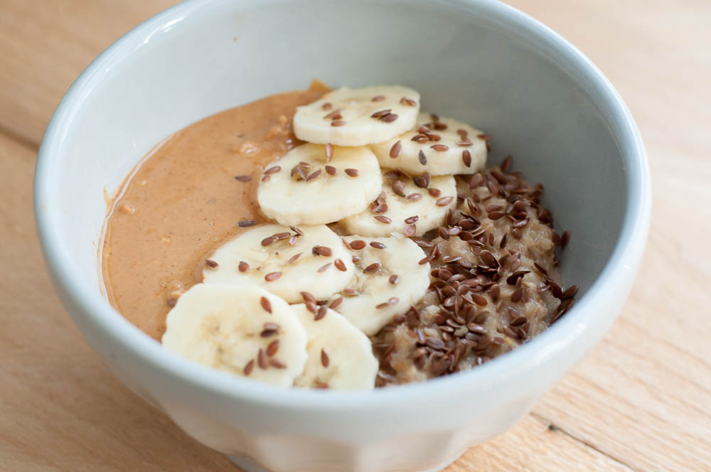 Havermout met pindakaas